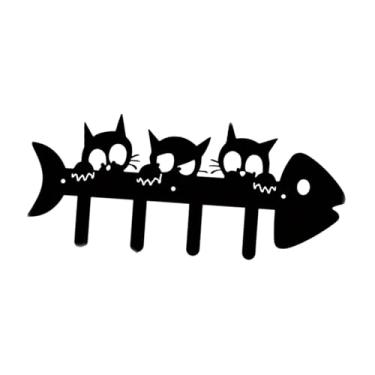Imagem de Bothyi Gancho de parede para gatos, gancho para chaves, enfeite de armazenamento, cabide de roupas multifuncional e estiloso, porta-chaves para sala de