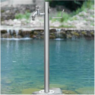 Imagem de Torneiras De água Ao Ar Livre De Coluna De água De Jardim, Fonte De água Redonda De Aço Inoxidável, Suporte De Mangueira De Torneira De Pé Para Lavagem D, Style 4, 13CM×86CM