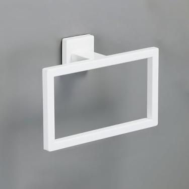 Imagem de Conjunto de acessórios para banheiro creme branco, barra de toalha de aço inoxidável para montagem na parede, anel de toalha, suporte de papel, ganchos, acessórios para banheiro, conjunto de anel de