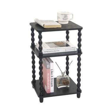 Imagem de Mesa lateral Fultyle Mesa final pequena com prateleira de armazenament