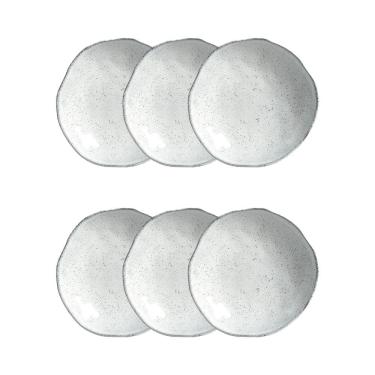 Imagem de Conjunto de Pratos Fundos Porto Brasil Orgânico Echo Branco 600ml - 6 Peças