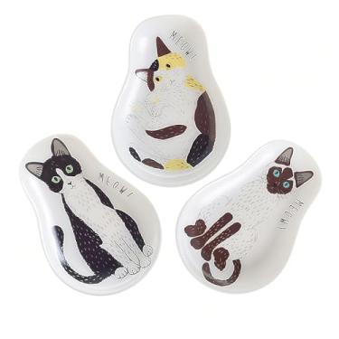 Imagem de Teadokly Conjunto de 3 tigelas de cerâmica de 10 x 6 cm, pratos de molho de sushi de sobremesa, aperitivo, pratos de molho de soja, pequenos pratos de molho de soja para cozinha, casa, condimento