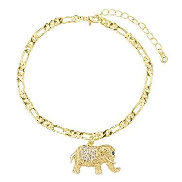 Imagem de Tornozeleira de ouro para mulheres adolescentes, delicadas tornozeleiras banhadas a ouro 14 K para mulheres, pulseiras de tornozelo de praia de verão à prova d'água, Metal, Zircônia cúbica