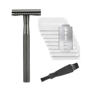 Imagem de Navalha De Segurança Masculina Com Cabo Pesado, 10 Refil De Lâmina De 