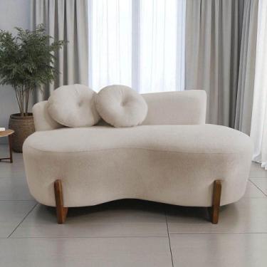 Imagem de Namoradeira Sofá Feijão Lounge Orgânica Suede Bege - Mansão Decor