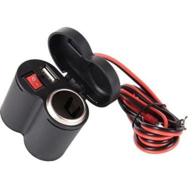 Imagem de Adaptador Usb Para Moto Com Botão Liga/Desliga