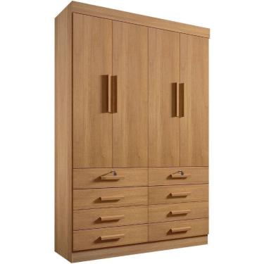 Imagem de Guarda Roupa Mônaco Plus Cinamomo 4 Portas 8 Gavetas D?doro
