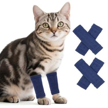 Imagem de ROZKITCH 4 peças de mangas de cachorro para pernas para evitar lamber, protetores de articulação de cotovelo com padrão sólido de malha para cães pequenos, chihuahua, Yorkshire Terrier, poodle de