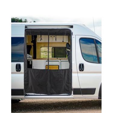 Imagem de Vanhoxcci Tela Van Bug com painel de privacidade adequada para RAM Promaster 2015-2025 Teto Lateral Porta Traseira Mosquiteiro Rede Mosquiteira Rede Flyscreen, Fecho Magnético Central