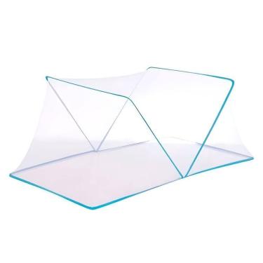 Imagem de Mosquiteiro Cama Casal Tenda Portátil Dobrável Prática Azul