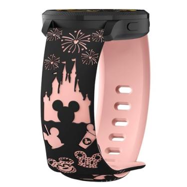 Imagem de CeiLarv Pulseira de relógio de 22 mm para Garmin Venu 3/Forerunner 265/Forerunner 255 para Amazfit Bip 6/Bip 5 /Pop 3S/Balance/GTR 4, pulseira de silicone respirável e confortável - preta e rosa