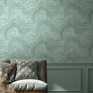 Imagem de Papel de Parede Struktura Pedra Verde 45759 - MARBURG