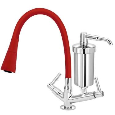 Imagem de Torneira De Mesa Com Filtro Tubo Color Vermelho 1-4 De Volta 6175 - 772307 - Stoc