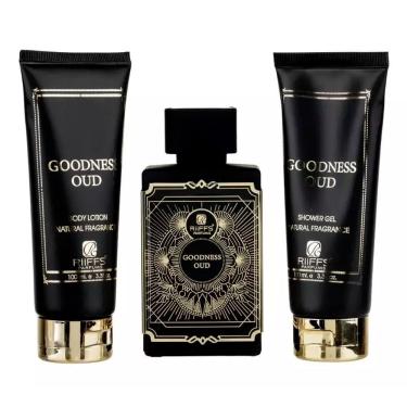 Imagem de Kit Perfume Goodness Oud Edp Unissex 100ml + Shower Gel 100ml + Body Lotion 100ml