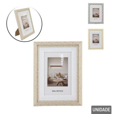 Imagem de Porta Retrato de Plástico 10x15 Moldura Decorada - Genérico