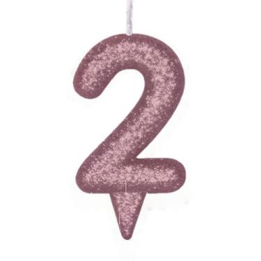 Imagem de Vela De Aniversário Número Magic Glitter Rose Gold - PartiuFesta