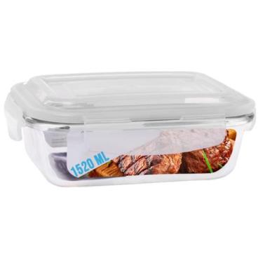 Imagem de Pote Vidro 1520ML Vai ao Forno MicroondasRetan com Tampa - PRATICASA