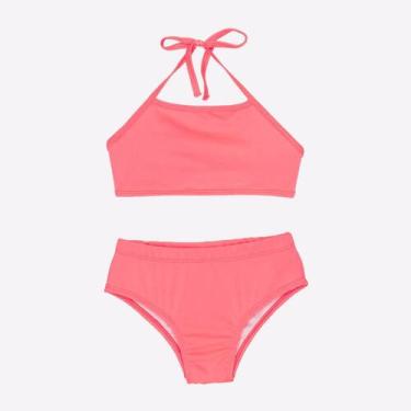 Imagem de Biquíni Liso Menina Infantil Proteção Solar Uv Praia Verão - Fofotinho