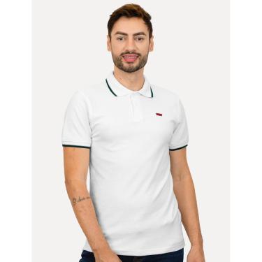 Imagem de Polo Levis Masculina Slim Housemark Frieze Branca-Masculino