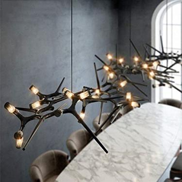 Imagem de SXYH Lustre de LED pós-moderno novidade iluminação luxuosa sala de jantar - lâmpada suspensa longa restaurante villa lobby luminárias, lustre moderno