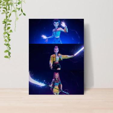 Imagem de Quadro Guerreiras do Kpop Saja Boys A4  Placa MDF 006 - Lomi Art