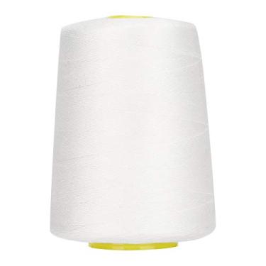 Imagem de ZJchao Linha de Costura, Linha de Serger, de Acolchoamento, de Máquina de Costura Com 8.000 Jardas de Poliéster de para de Máquina Manual, Viagens de Emergência, Casa, Faça você Mesmo (Branco)