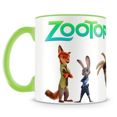 Imagem de Caneca Zootopia Personalizada de Porcelana com Alça Verde Claro - 325m