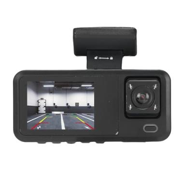 Imagem de Asixxsix Câmera de painel com 3 canais, câmera de painel Wi-Fi 1080P com cartão de 32 GB, tela LCD de 2 polegadas, bateria de 150 mAh, câmera tripla para carro