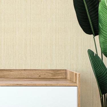 Imagem de Papel De Parede Adesivo Linho Tons Bege Rolo 5m