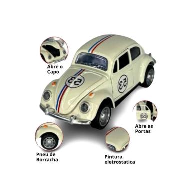 Imagem de Super Carrinho Miniatura Fusca Herbie 53 O Filme Fricção