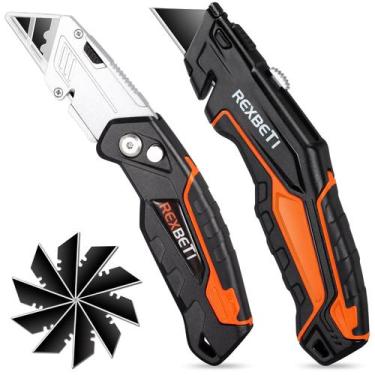 Imagem de Faca utilitária REXBETI SK5 Heavy Duty Retrátil, Pacote com 2