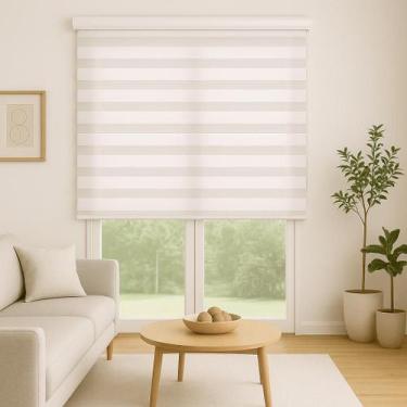 Imagem de Persiana Zebra Smart 38mm Motorizável 200larg x260alt Branca - Decore 