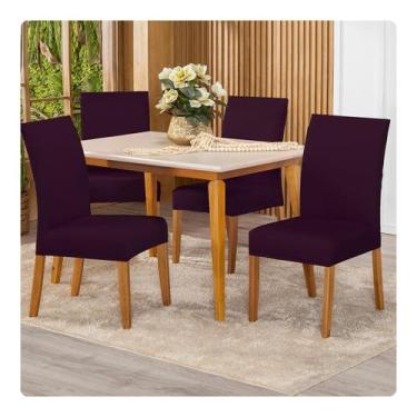 Imagem de Kit Capa Para Cadeiras 04 Unidades Malha - Lenharo Enxovais, VINHO