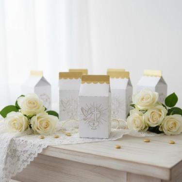 Imagem de Kit 10 caixinhas Milk Batizado Lembrancinhas Festa Envio Rápido - KIBU