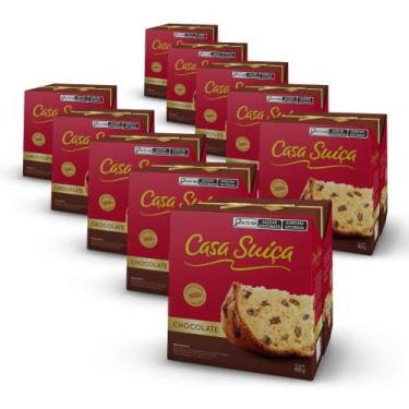 Imagem de 10 Panetones Casa Suíça Chocolate, Chocotone 400g - Casa Suiça