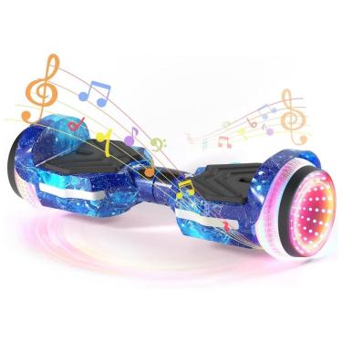 Imagem de Hoverboard SIMATE com Rodas Coloridas de LED, Alto-falantes Bluetooth e Aplicativo, Duplo Motor de 250W, Velocidade Máxima de 13,7 km/h