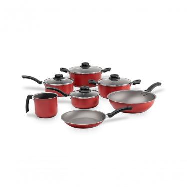 Imagem de Jogo De Panelas 7 Peças Ruby - Brinox Vermelho Brinox