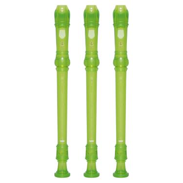 Imagem de Kit 3 Flautas Doce Soprano Barroca Em C YRS-20B Verde Yamaha