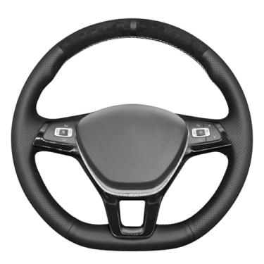 Imagem de MEWANT Capa de volante de carro com costura DIY para Golf 7/Golf Sportsvan/Polo 5/Polo 6/Up!/Arteon/Passat B8/Passat Variant/Caddy