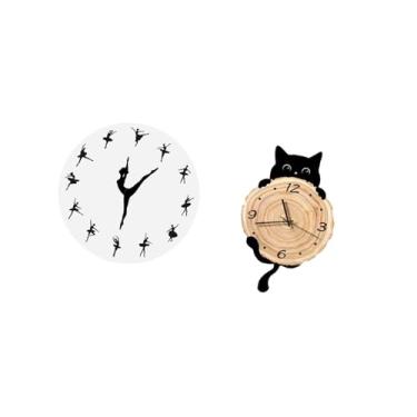 Imagem de Fenteer Relógio de Parede Bailarina, Balé, Dançarina, Silencioso, Fácil, Leve, Sem Tique-taque, Relógio Pendurado, Charmoso, Ornamento Decorativo para