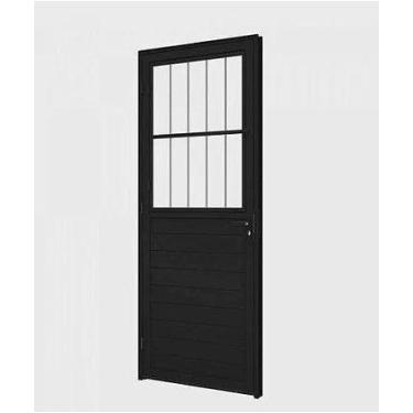 Imagem de Porta Social Alumínio Brilhante Branco ou Preto Linha 25 - Jaguar Esqu