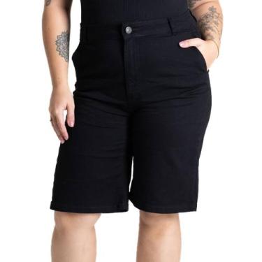 Imagem de Bermuda Sarja Sawary Plus Size - 280749 - preta 46, Preto, 46