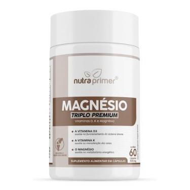 Imagem de Magnésio Triplo Premium Nutraprimer – 3 em 1 Malato, Quelato e Cloreto de Magnésio P.A – Suplemento Alimentar 60 Cápsulas de 500mg