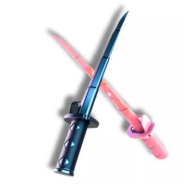 Imagem de Kit 2 Mini Espadas Katana de Brinquedo Ninja Infantil de Plástico