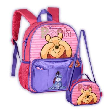 Imagem de Kit Mochila Costas Ursinho Pooh Pelúcia E Lancheira Meninas