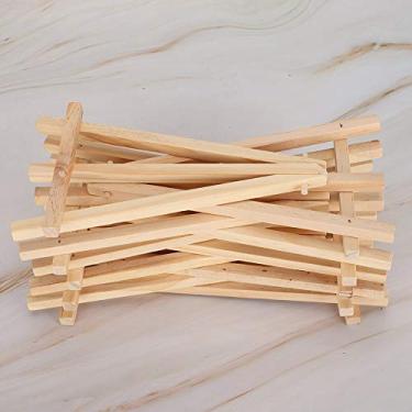 Imagem de aqxreight Mini Cavalete Expositor de Madeira para Pinturas e Fotos Cavalete Tripé Compacto para Decoração e Projetos de Arte