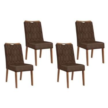 Imagem de Cadeira De Cozinha Bia Kit 4 Un Freijó Suede Moca