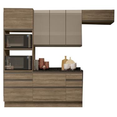 Imagem de Cozinha Modulada 5 Pecas 270 Cm Mdp Maxxi Kappesberg Nogal Preto