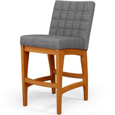 Imagem de Banqueta Baixa Cozinha Bancada L02 Cinza Escuro