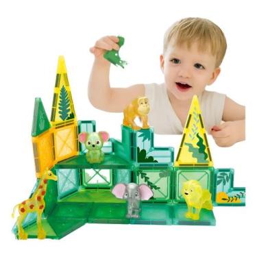 Imagem de Blocos Magnéticos Construção Safari Animais Brinquedo 43pçs - sem marc